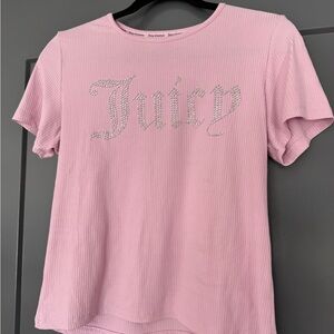 Juicy Couture Pink T-Shirt with Rhinestone Logo